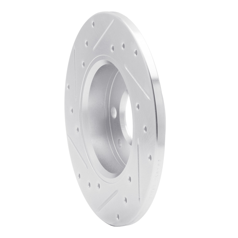 Fiat 500 Brake Rotor (1) - Rear Right - DFC - Drilled & Slotted - Silver - `09-`19