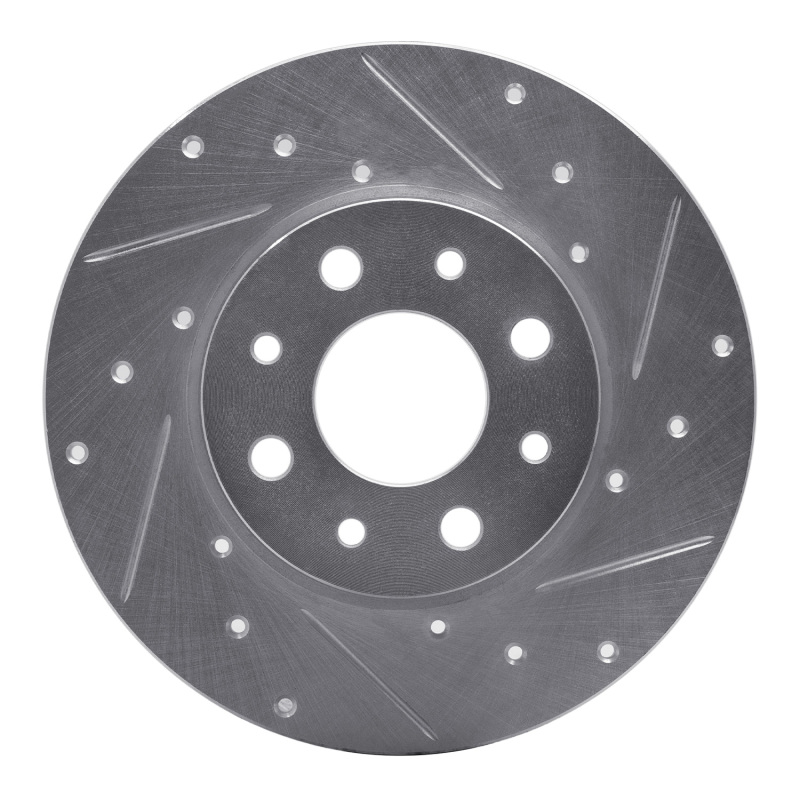 Fiat 500E Brake Rotor (1) - Rear Right - DFC - Drilled & Slotted - Silver - `13-`19