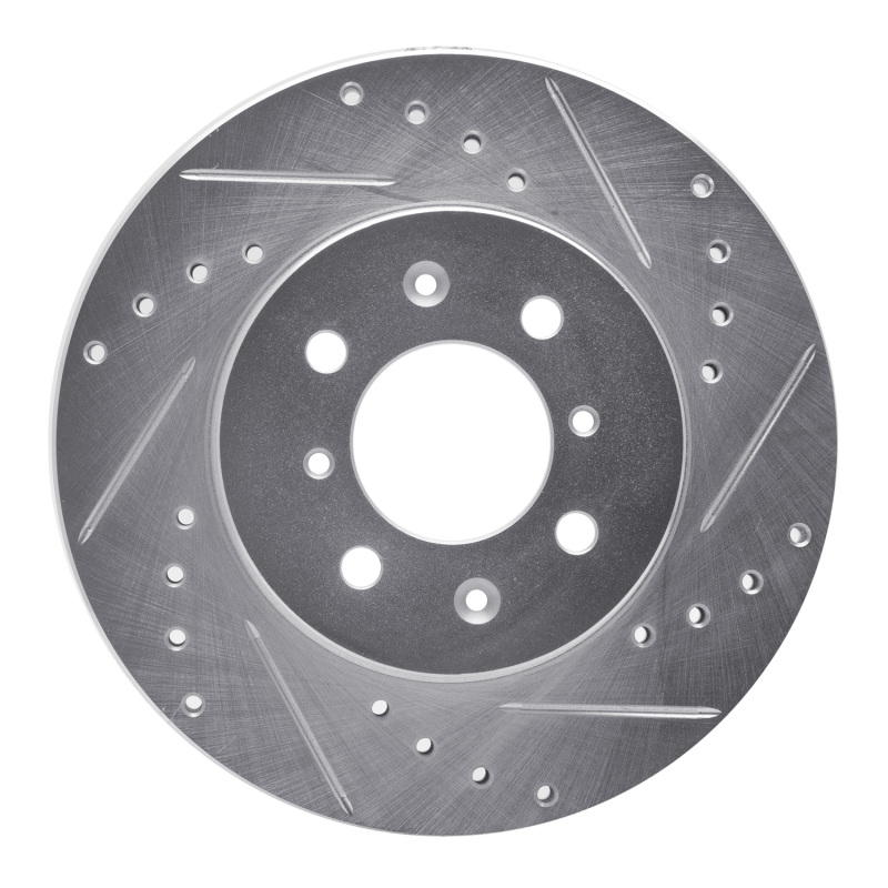 Fiat Panda Brake Rotor (1) - Front Right - DFC - Drilled & Slotted - Silver - `06-`11