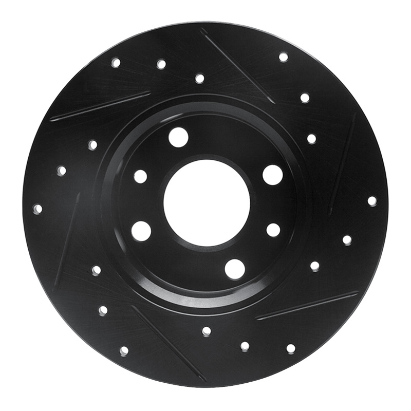 Fiat 500 Brake Rotor (1) - Rear Left - DFC - Drilled & Slotted - Black - `09-`19