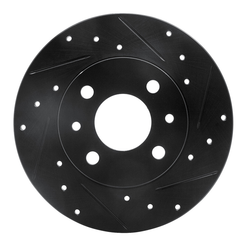 Fiat 500 Brake Rotor (1) - Rear Right - DFC - Drilled & Slotted - Black - `09-`19