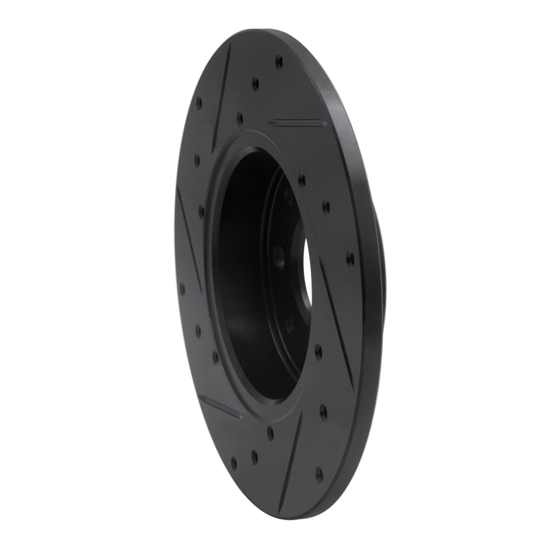 Fiat 500E Brake Rotor (1) - Rear Right - DFC - Drilled & Slotted - Black - `13-`19