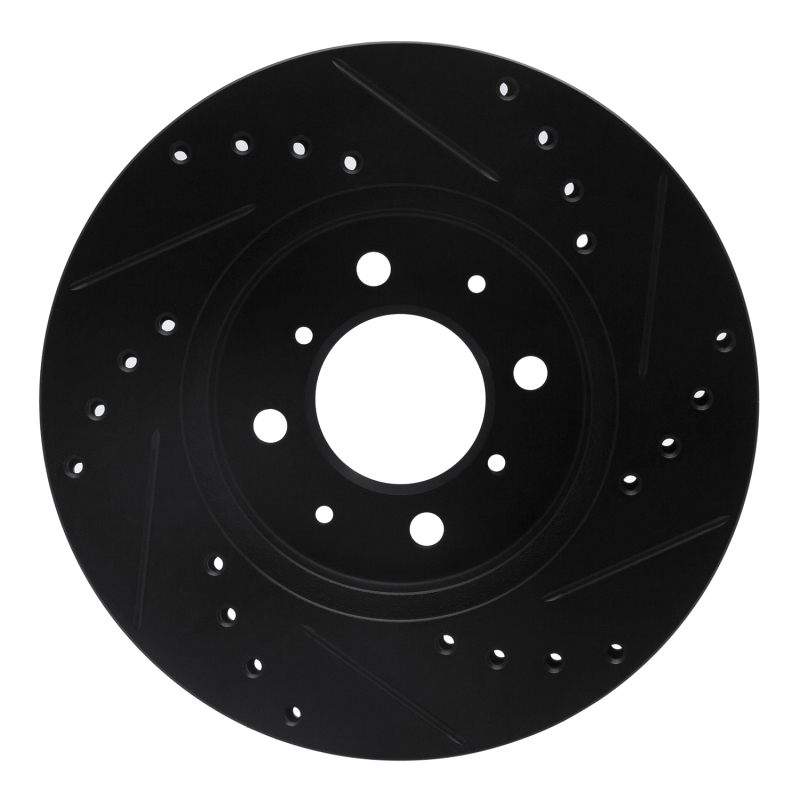 Fiat Panda Brake Rotor (1) - Front Left - DFC - Drilled and Slotted - Black - `06-`11