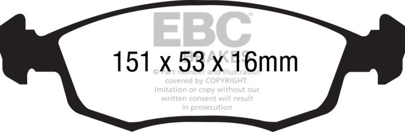 Fiat 500E Brake Pads - Front - EBC - Ultimax2 - Black - `13-`27