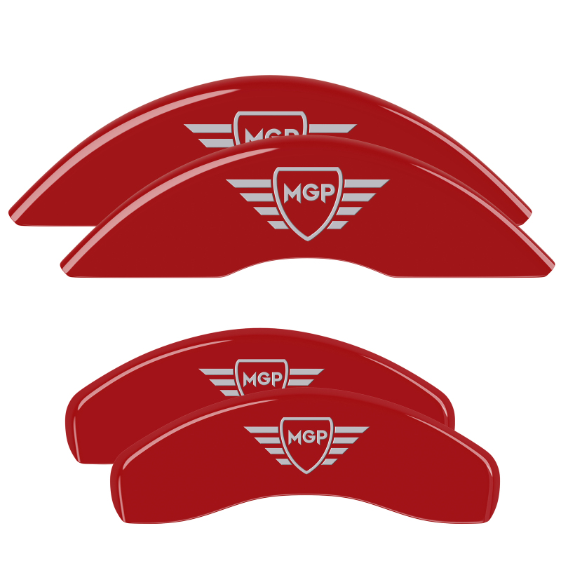 Fiat 500 Caliper Covers - Front + Rear - MGP - Engraved - Red - `12-`15