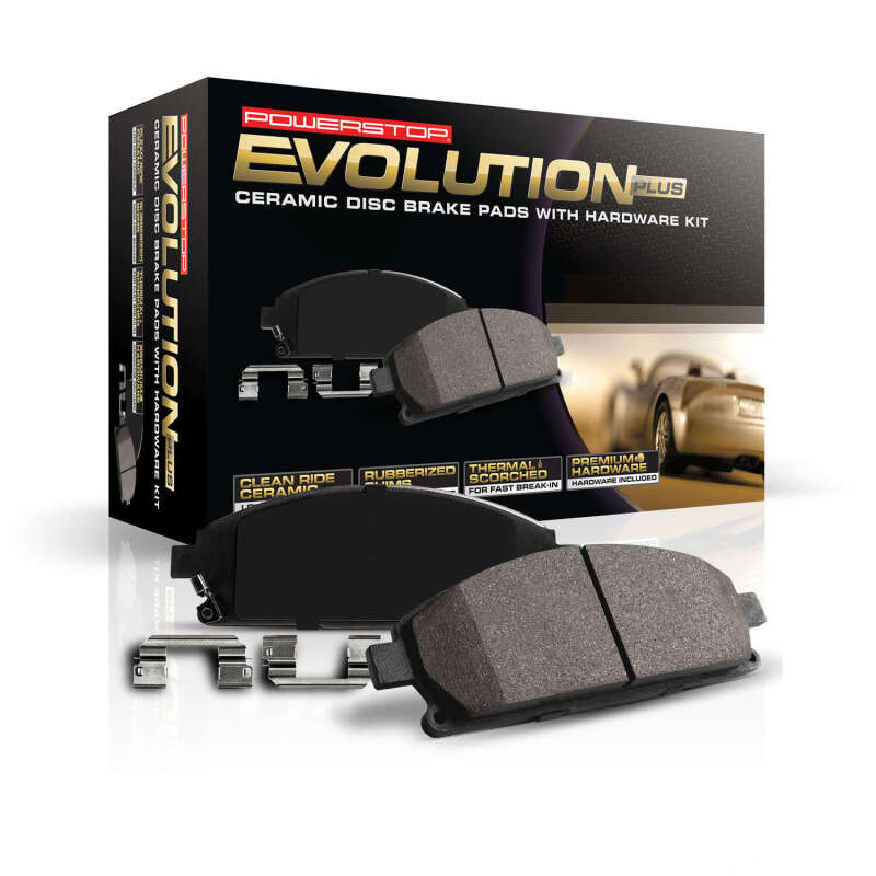 Fiat 500L Brake Pads - Rear - PowerStop - Z17 Evolution Ceramic + Hardware - `14-`19