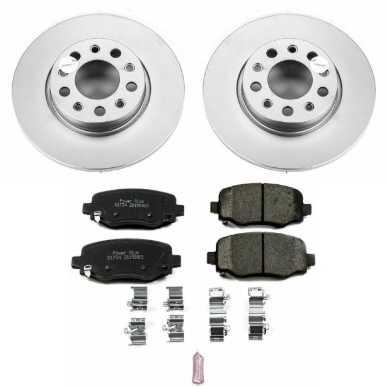 Fiat 500X Brake Kit - Rear - PowerStop - Geomet Coated Rotors + Z17 Ceramic Pads - `16-`18 Fiat 500X Brake Kit - Rear - PowerStop - Geomet Coated Rotors + Z17 Ceramic Pads - `16-`18