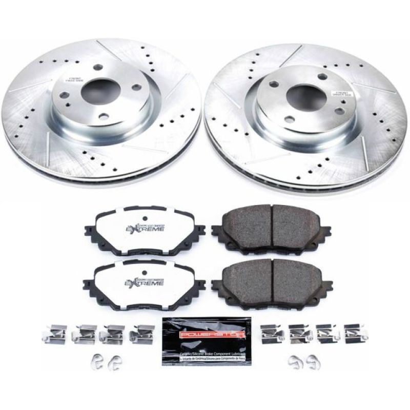 Fiat 124 Spider Brake Kit - Front - PowerStop - Drilled & Slotted Rotors + Carbon-Fiber Ceramic Pads - `17-`19 Fiat 124 Spider Brake Kit - Front - PowerStop - Drilled & Slotted Rotors + Carbon-Fiber Ceramic Pads - `17-`19