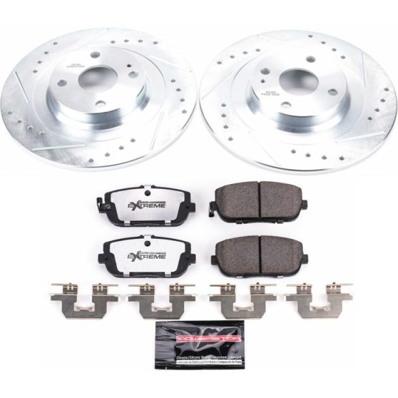 Fiat 124 Spider Brake Kit - Rear - PowerStop - Drilled & Slotted Rotors + Carbon-Fiber Ceramic Pads - `17-`19 Fiat 124 Spider Brake Kit - Rear - PowerStop - Drilled & Slotted Rotors + Carbon-Fiber Ceramic Pads - `17-`19