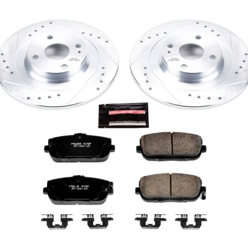 Fiat 124 Spider Brake Kit - Rear - PowerStop - Z23 Evolution Sport Upgrade + Drilled & Slotted Rotors + Carbon-Fiber Ceramic Pads - `17-`19 Fiat 124 Spider Brake Kit - Rear - PowerStop - Z23 Evolution Sport Upgrade + Drilled & Slotted Rotors + Carbon-Fiber Ceramic Pads - `17-`19