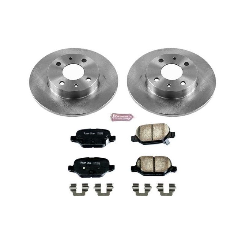 Fiat 500 Brake Kit - Rear - PowerStop - Z17 Evolution Plus Ceramic Pads + Autospecialty Rotors - `12-`18 Fiat 500 Brake Kit - Rear - PowerStop - Z17 Evolution Plus Ceramic Pads + Autospecialty Rotors - `12-`18