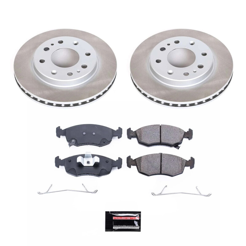 Fiat 500 Brake Kit - Front - PowerStop - Semi-Coated Rotors + Z17 Evolution Plus Low-Dust Ceramic Pads - `12-`17 Fiat 500 Brake Kit - Front - PowerStop - Semi-Coated Rotors + Z17 Evolution Plus Low-Dust Ceramic Pads - `12-`17