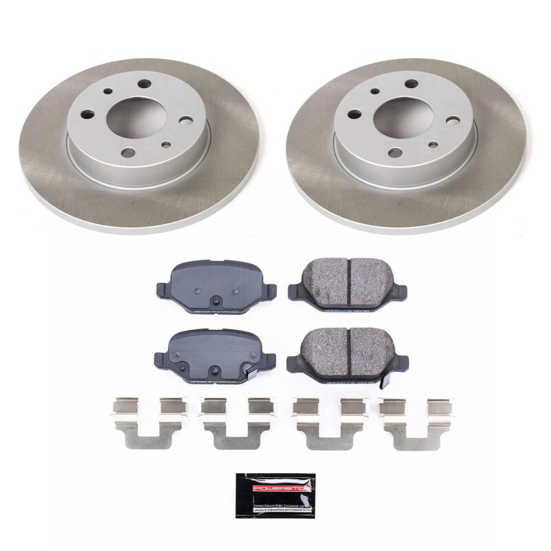Fiat 500 Brake Kit - Rear - PowerStop - Semi-Coated Rotors + Z17 Evolution Plus Low-Dust Ceramic Pads - `12-`19 Fiat 500 Brake Kit - Rear - PowerStop - Semi-Coated Rotors + Z17 Evolution Plus Low-Dust Ceramic Pads - `12-`19