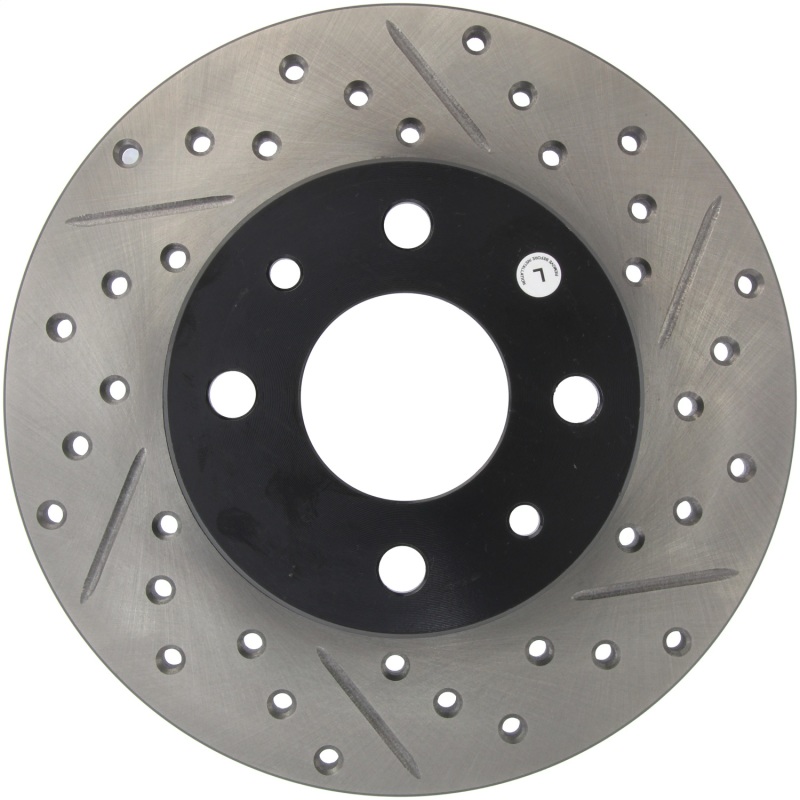 Fiat Panda Brake Rotors (2) - Front and Rear Left - Stoptech - Slotted & Drilled Sport - Black - `07-`12 Fiat Panda Brake Rotors (2) - Front and Rear Left - Stoptech - Slotted & Drilled Sport - Black - `07-`12