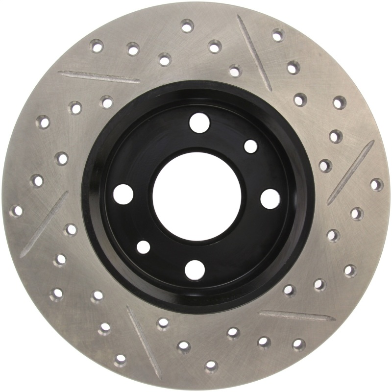 Fiat Panda Brake Rotors (1) - Stoptech - Slotted & Drilled - Black - `07-`12