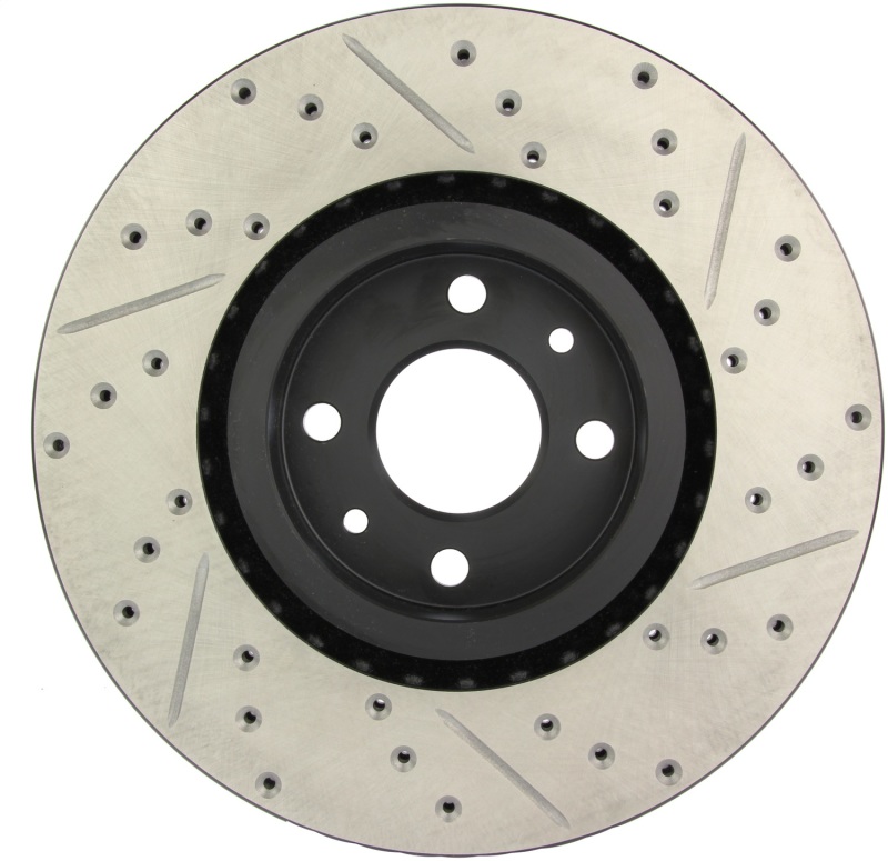 Fiat Palio Brake Rotors (1) - Front Right - Stoptech - Sport Drilled & Slotted - Black - `11-`19