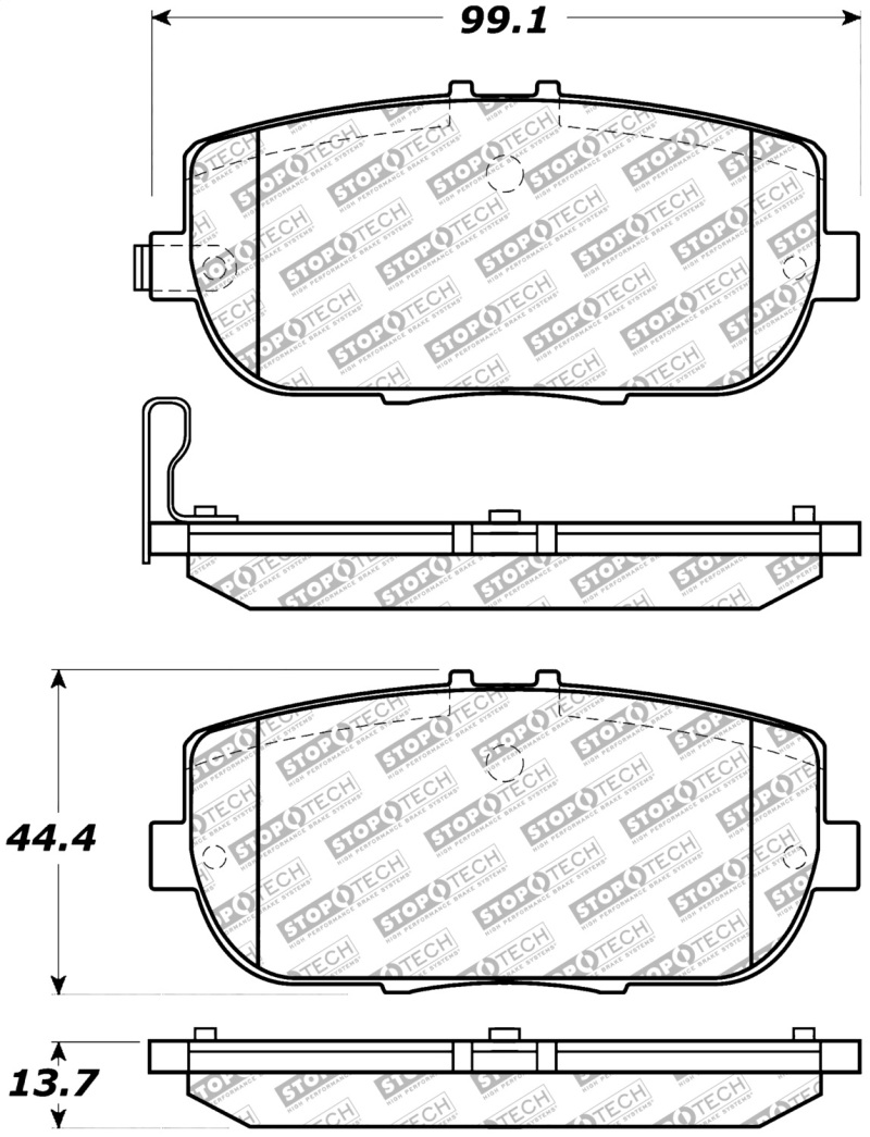 Fiat 124 Spider Brake Pads - Rear - Stoptech - Street Select - `17-`20