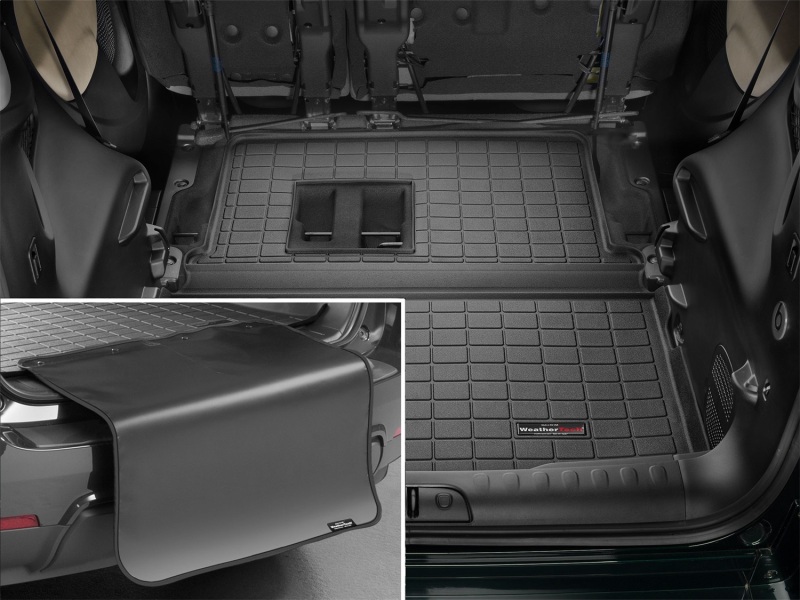 Fiat 500L Cargo Liner w/Bumper Protector - Behind 1st Row Seating - WeatherTech - Black - `14-`27