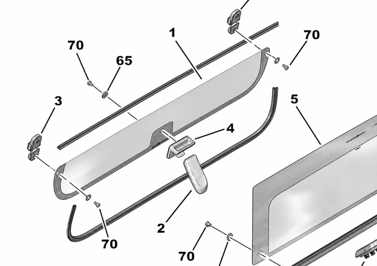 FIAT Topolino Front Side Window Glass Kit