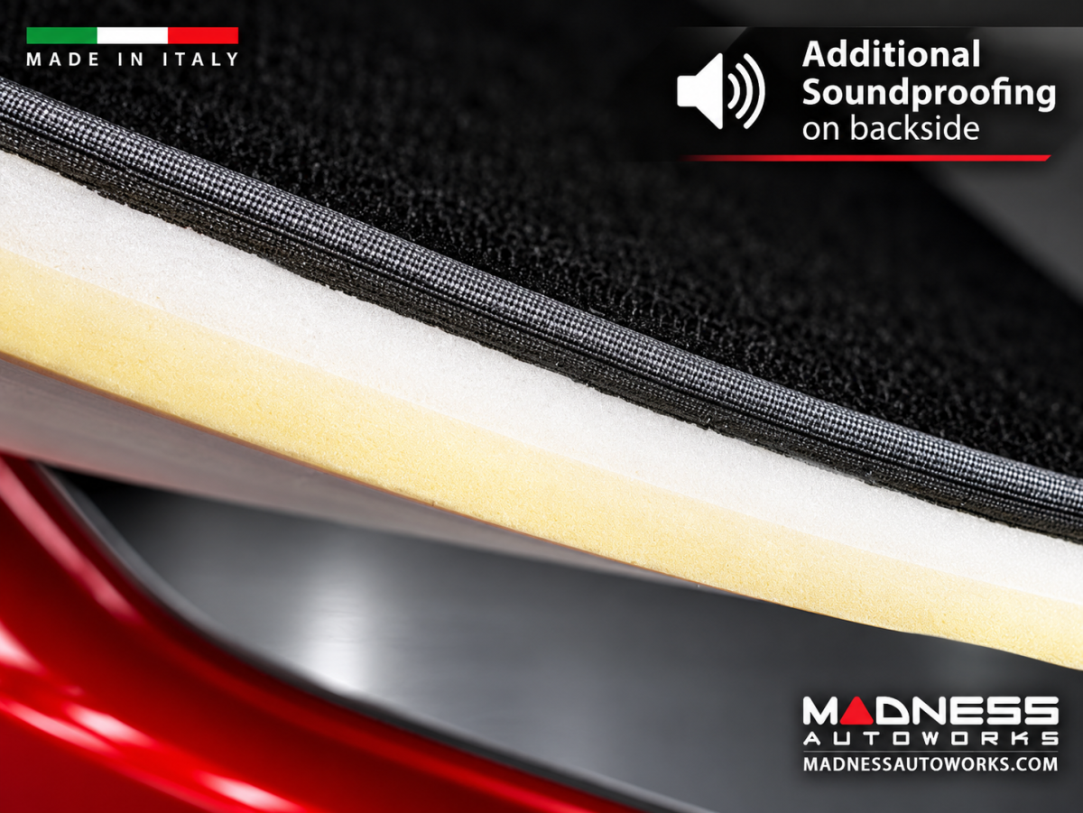 FIAT 500 Rear Seat Delete Carpet Kit - Black Italy - Black Carpet