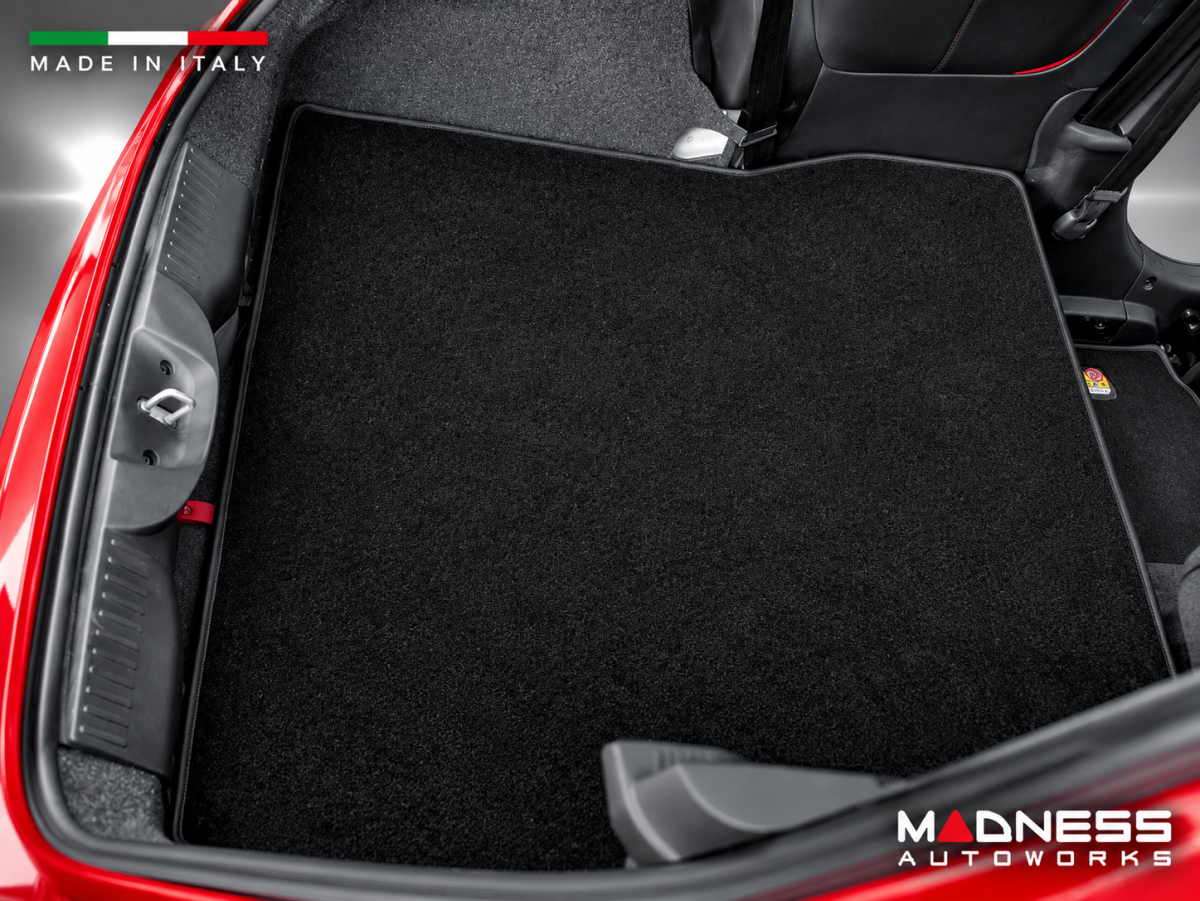 FIAT 500 Rear Seat Delete Carpet Kit - Black Italy - Black Carpet