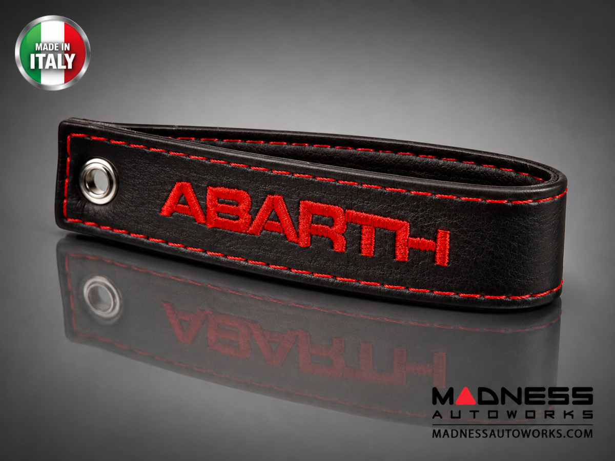 FIAT 500 Trunk Handle / Pull Strap - Black italy - Black w/ Red ABARTH Logo