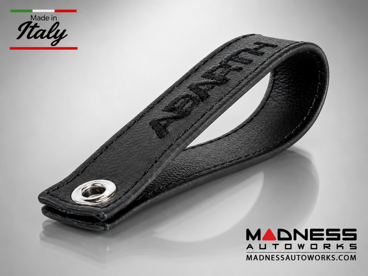 FIAT 500 Trunk Handle / Pull Strap - Black Italy - Black w/ Black ABARTH Logo