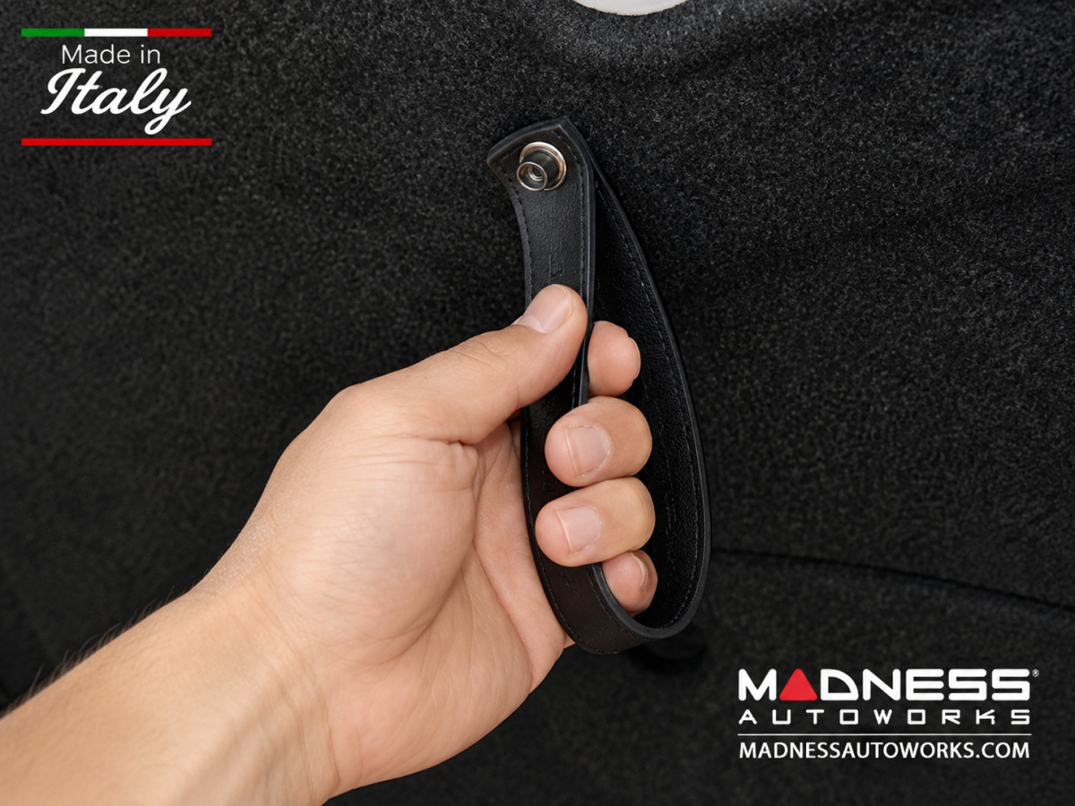 FIAT 500 Trunk Handle / Pull Strap - Black Italy - Black w/ Black ABARTH Logo