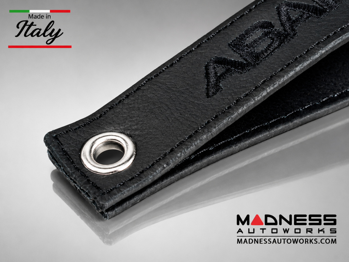 FIAT 500 Trunk Handle / Pull Strap - Black Italy - Black w/ Black ABARTH Logo