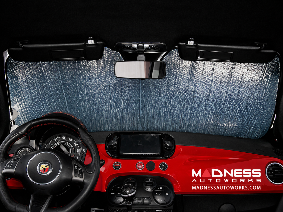 FIAT 500 Windshield Sunshade/ Reflector - BlackOut Sunshades - Roll Up