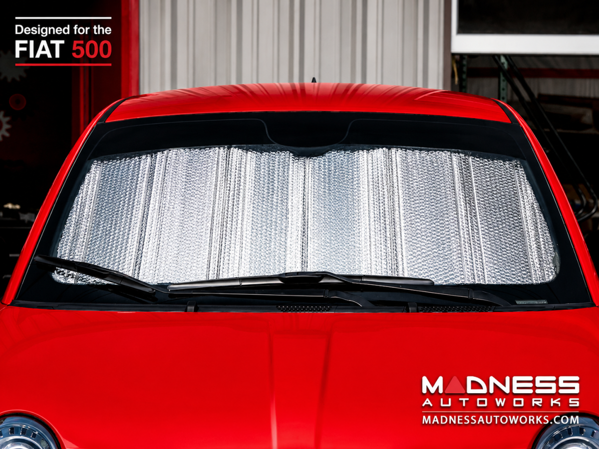 FIAT 500 Windshield Sunshade/ Reflector - BlackOut Sunshades - Roll Up