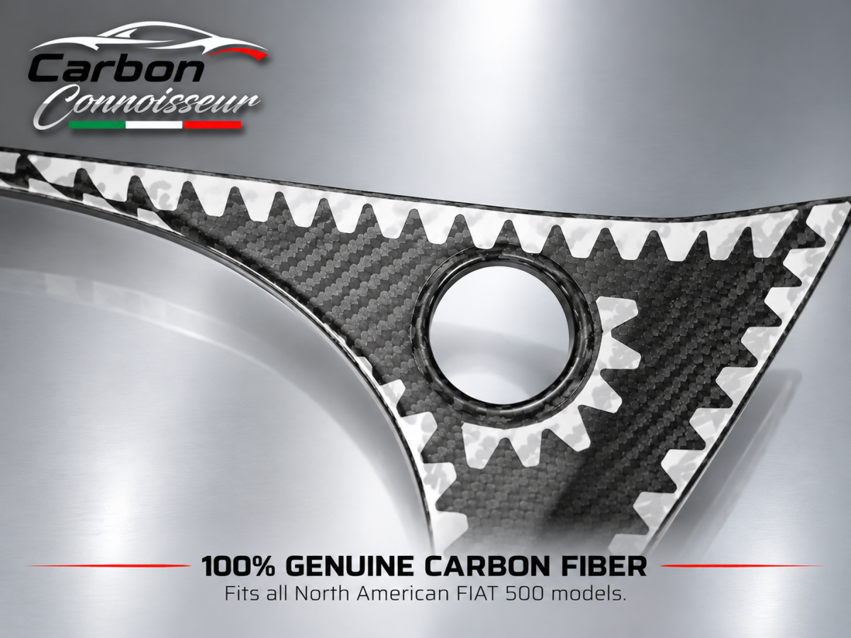 FIAT 500 Shift Gate Panel - Manual - Carbon Fiber -  North American Model - Carbon Connoisseur