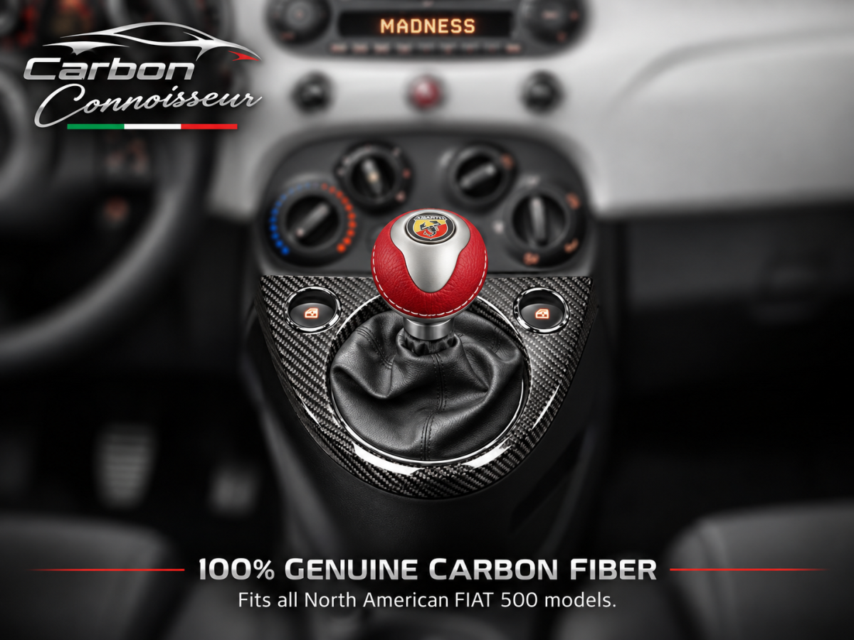 FIAT 500 Shift Gate Panel - Manual - Carbon Fiber -  North American Model - Carbon Connoisseur