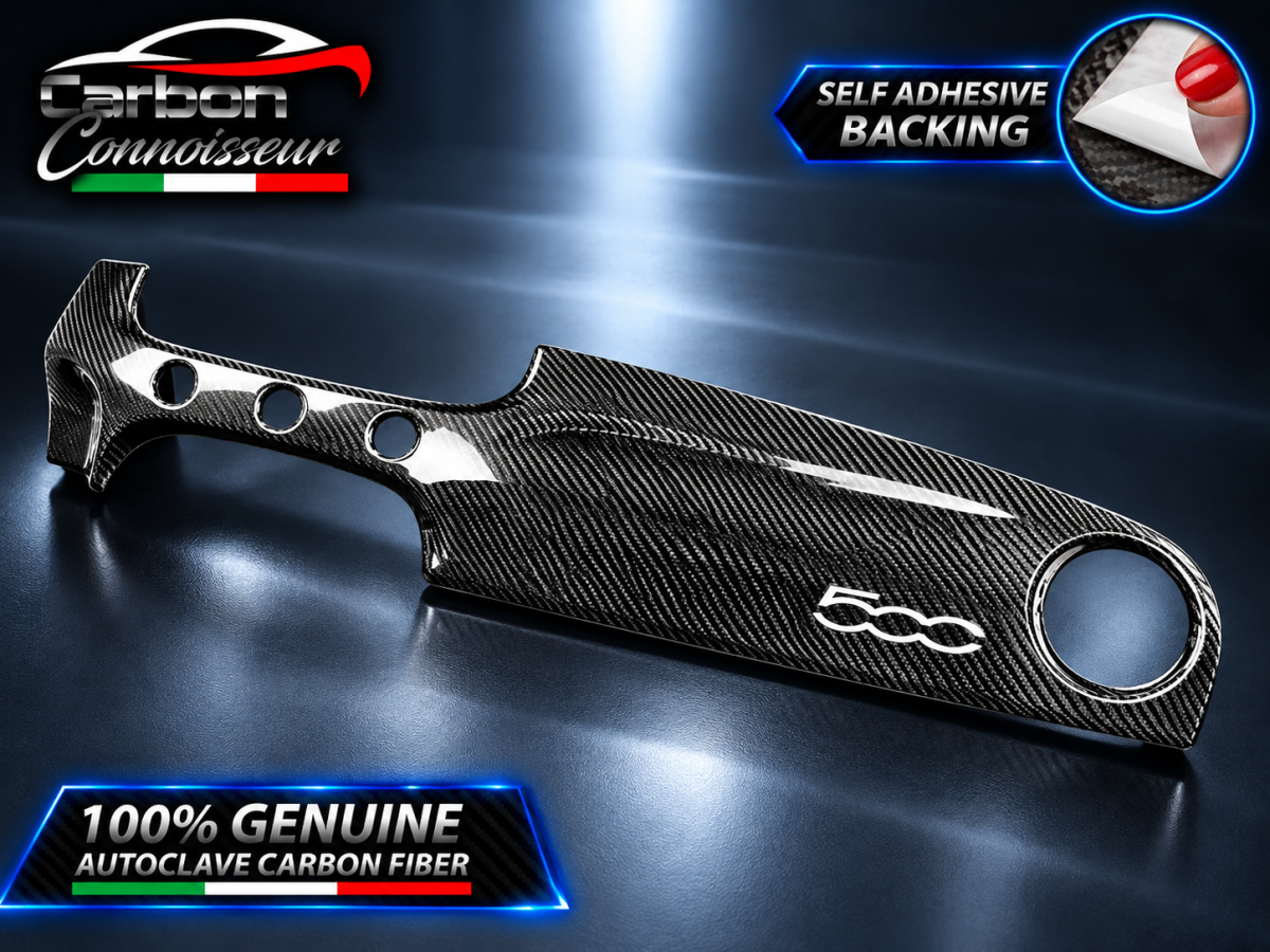 FIAT 500 ABARTH Carbon Fiber Dash Cover - Carbon Fiber - Carbon Connoisseur