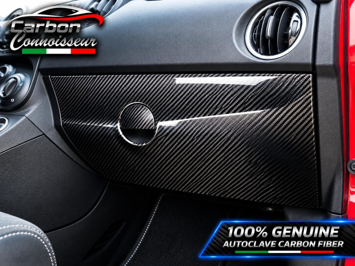FIAT 500 Glove Box Door Cover - Carbon Fiber - Carbon Connoisseur