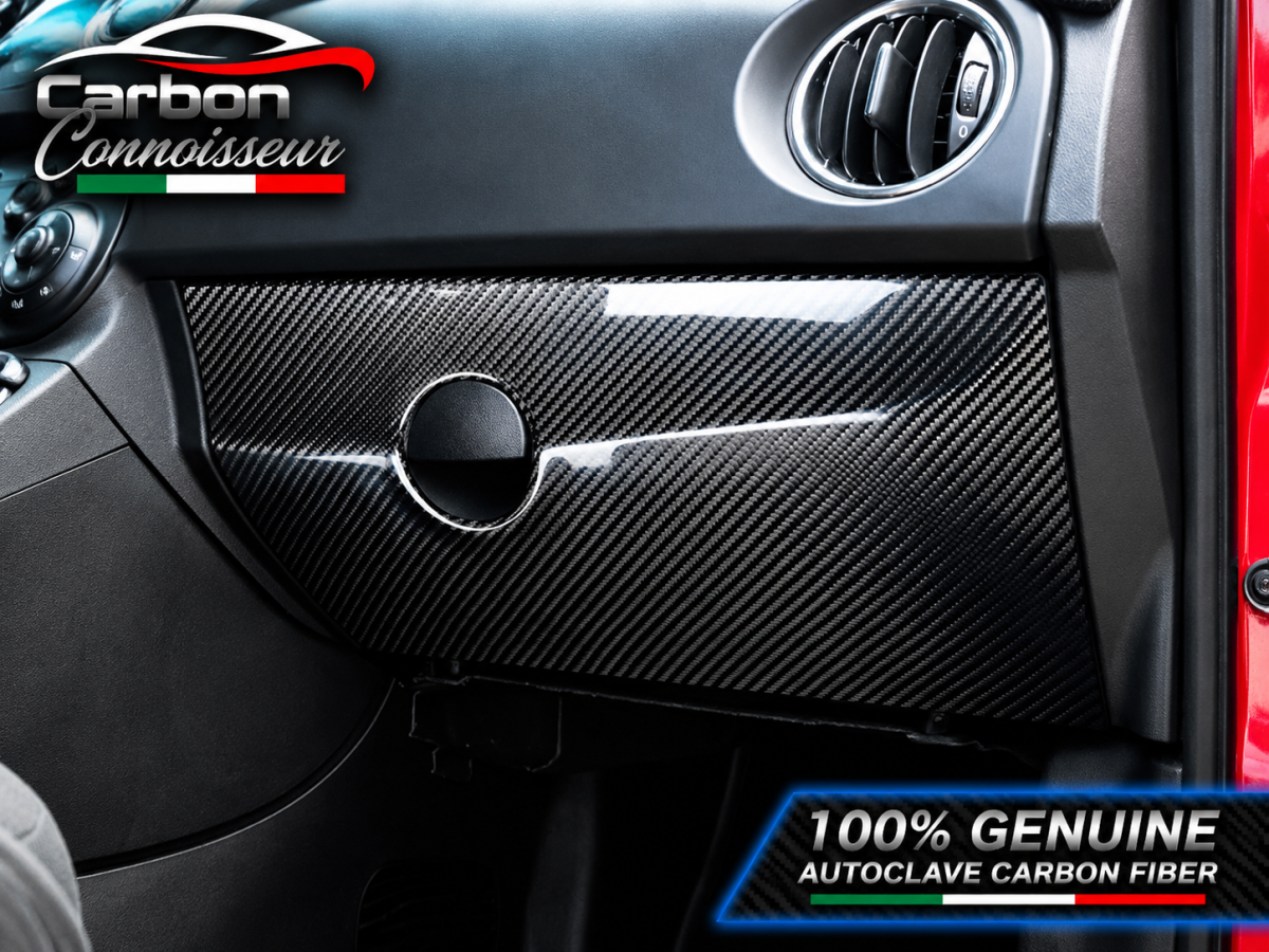 FIAT 500 Glove Box Door Cover - Carbon Fiber - Carbon Connoisseur
