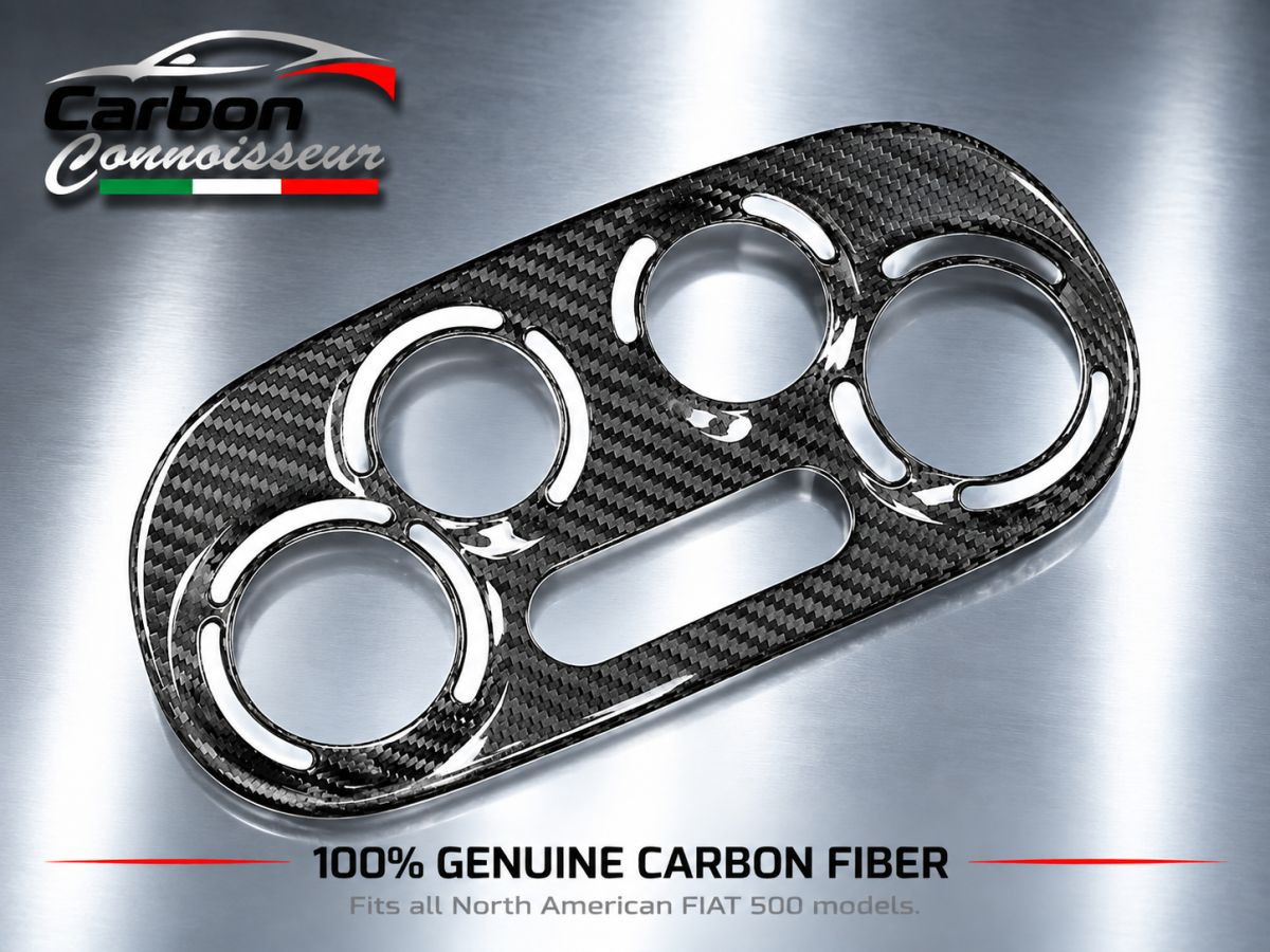 FIAT 500 Temperature Control Panel - Carbon Fiber - Manual Controls - Carbon Connoisseur