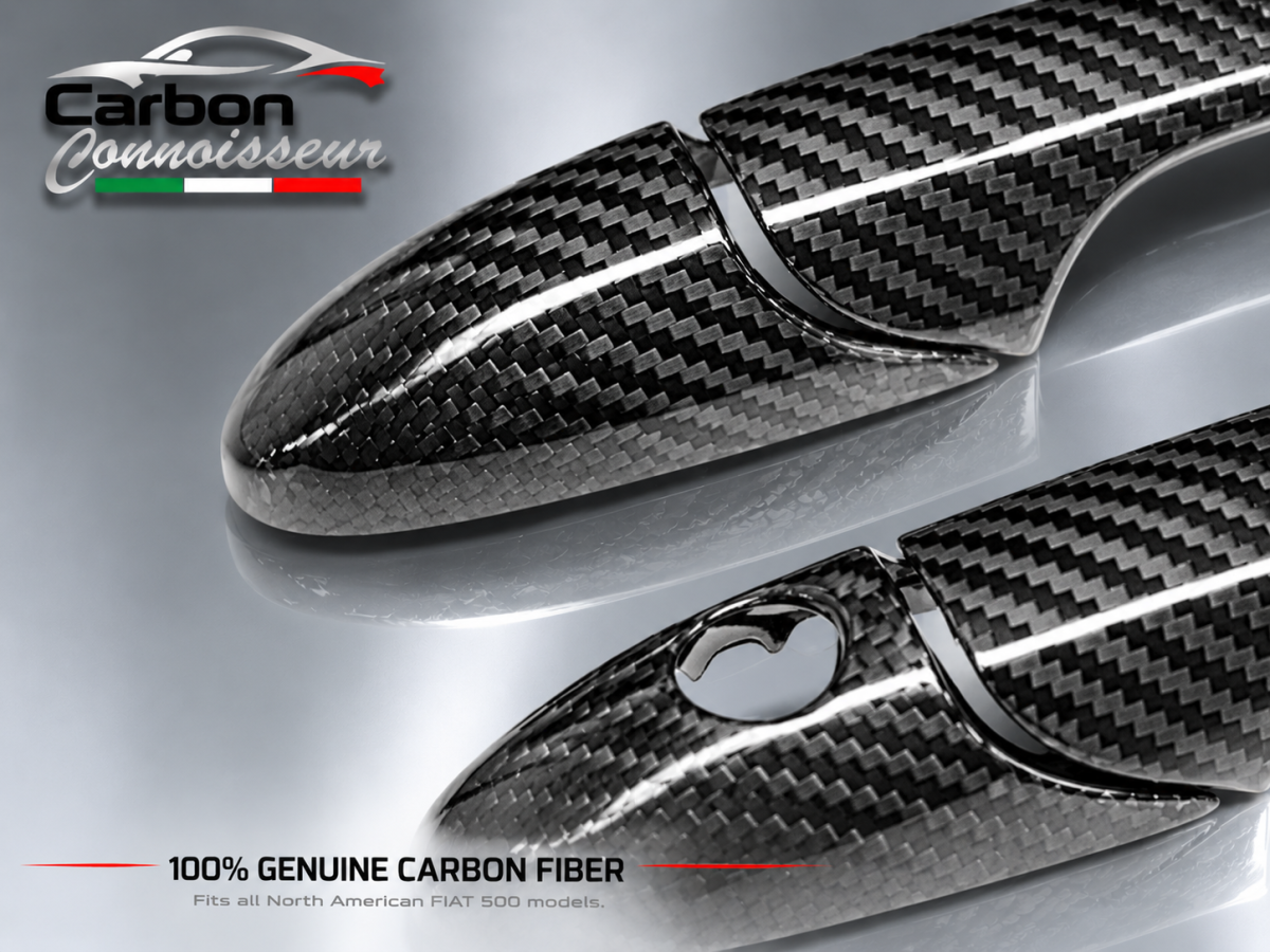 FIAT 500 Exterior Door Handle Kit - Carbon Fiber - Carbon Connoisseur