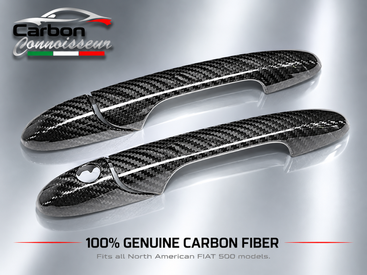 FIAT 500 Exterior Door Handle Kit - Carbon Fiber - Carbon Connoisseur