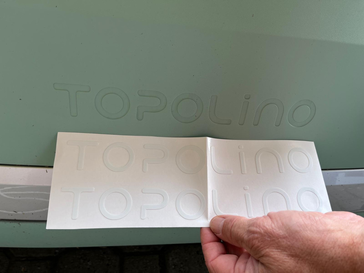 FIAT Topolino Decal Kit – "Topolino" Logo - White