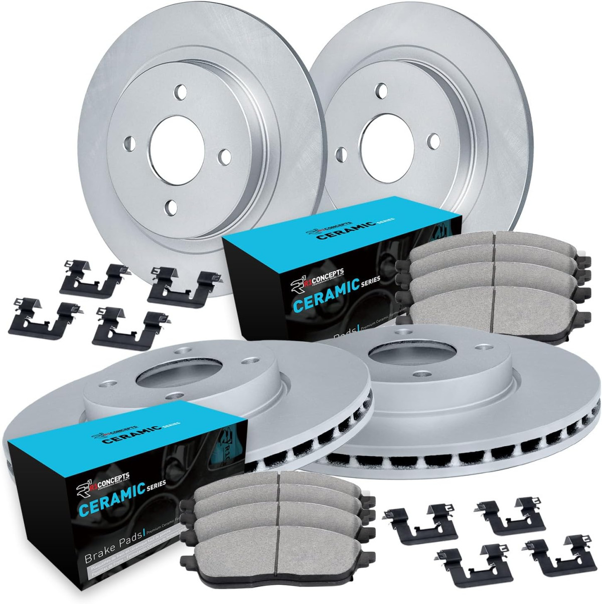 Fiat 124 Spider Brake Kit - Front + Rear - DFC - Plain Rotors + Ceramic Pads - `16-`25