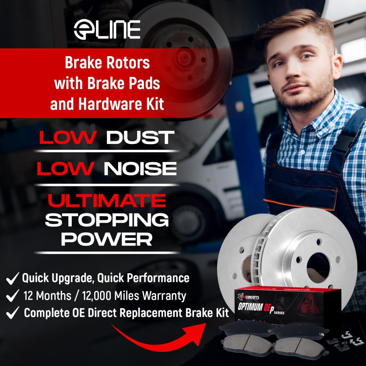Fiat 500X Brake Kit - Front + Rear Plain Rotors (4)  - DFC - Optimum Oep Pads
