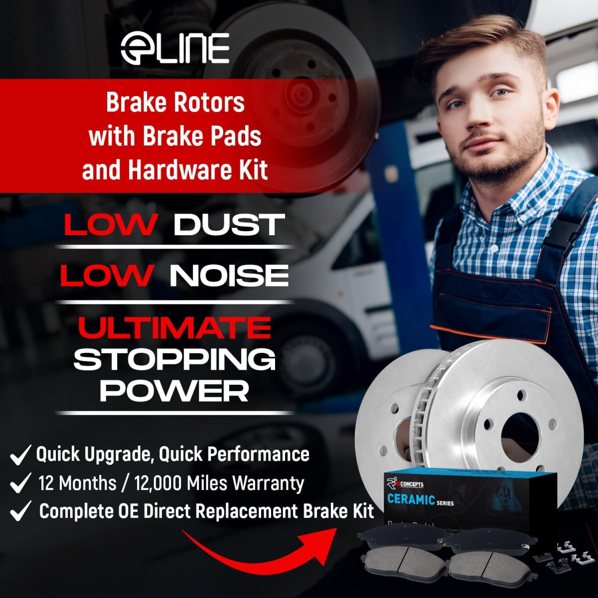 Fiat 500X Brake Kit - Front - DFC - Plain Rotors + Ceramic Pads - `15-`23