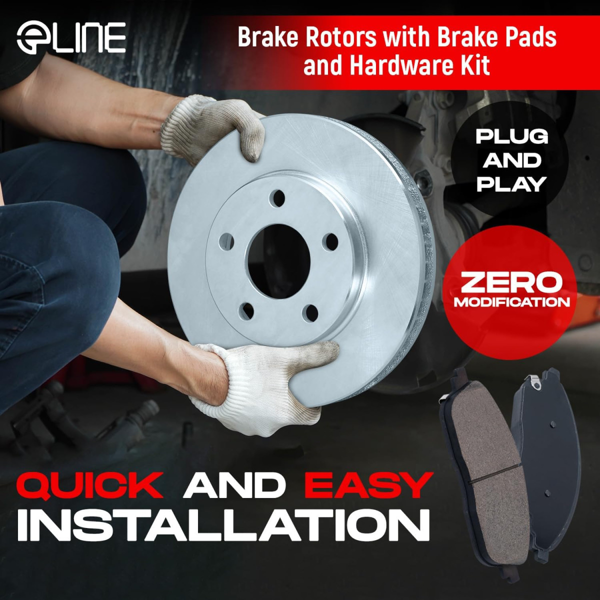 Fiat 500X Brake Kit - Front - DFC - Plain Rotors + Ceramic Pads - `15-`23