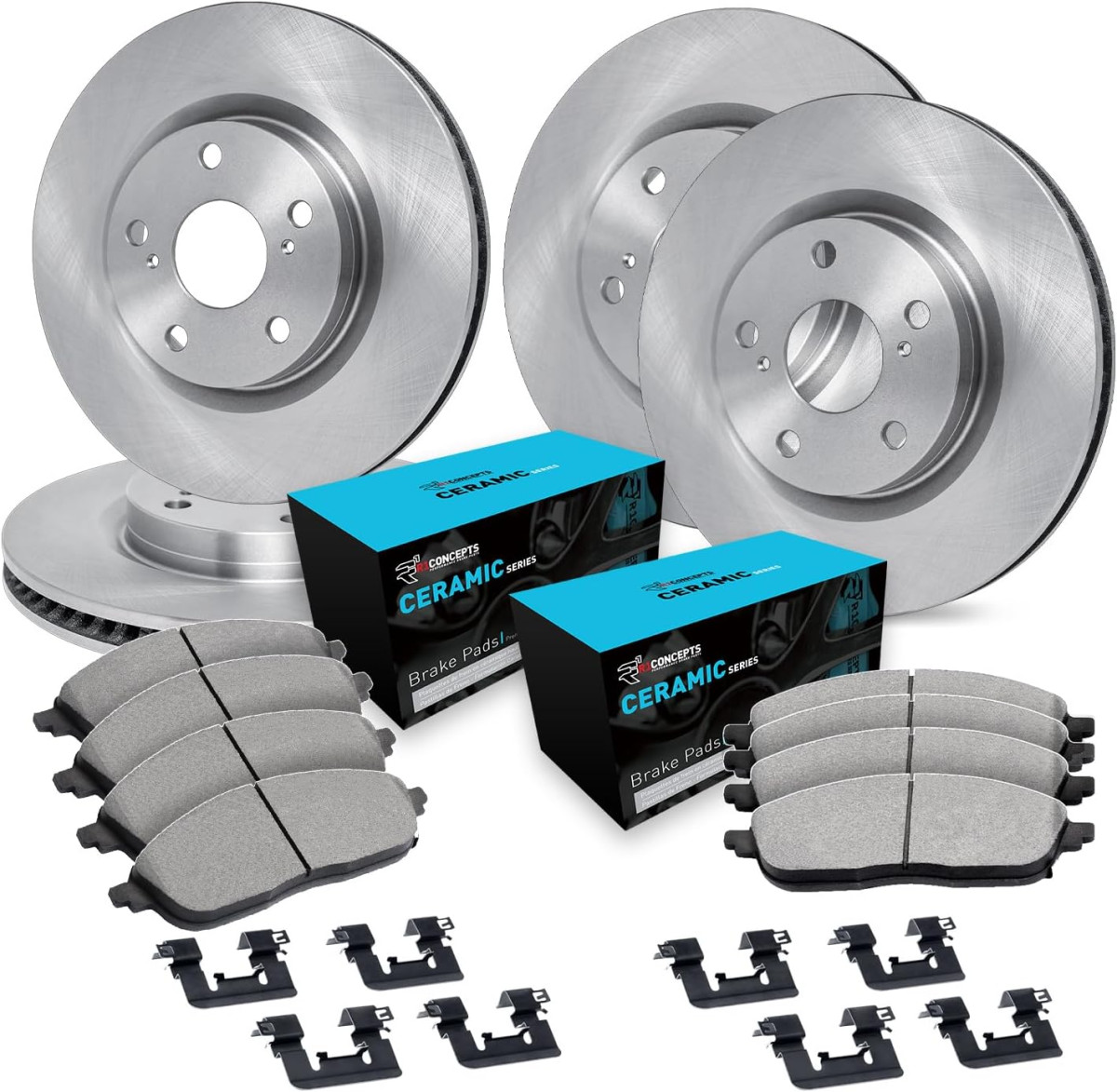 Fiat 500X Brake Kit - Front + Rear - DFC - Plain Rotors + Ceramic Pads