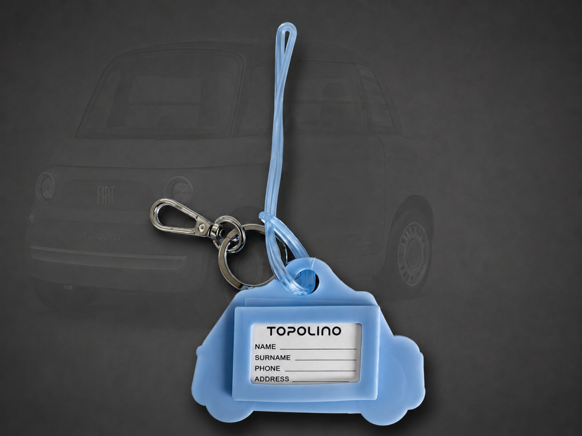 FIAT Topolino Keychain - Keychain/ Luggage Tag - Silicone - Light Blue