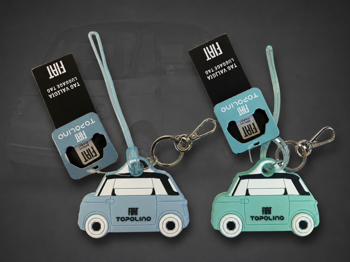 FIAT Topolino Keychain - Keychain/ Luggage Tag - Silicone - Aqua Green
