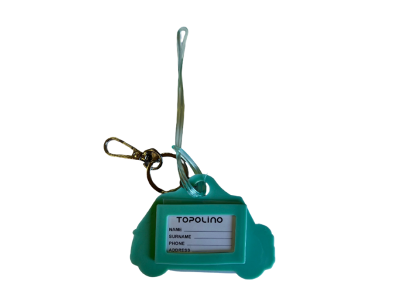 FIAT Topolino Keychain - Keychain/ Luggage Tag - Silicone - Light Blue