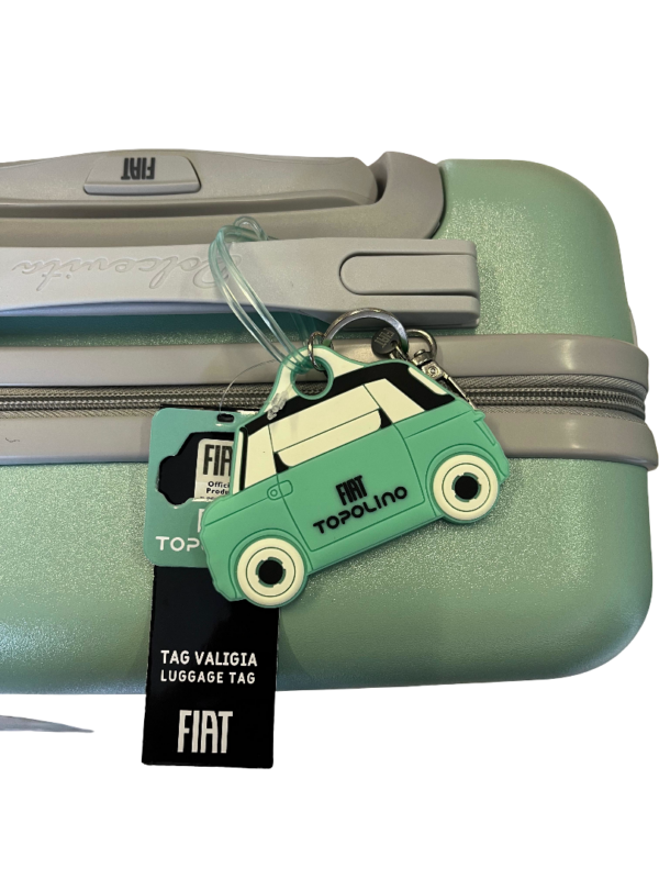 FIAT Topolino Keychain - Keychain/ Luggage Tag - Silicone - Light Blue