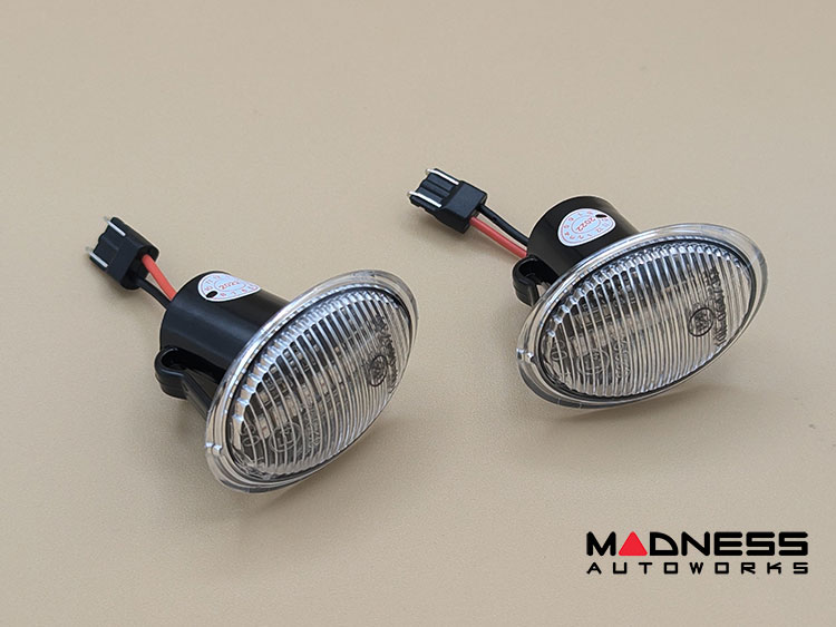 FIAT 500 Front Side Markers - set of 2 - w/ Dynamic LEDs - Clear